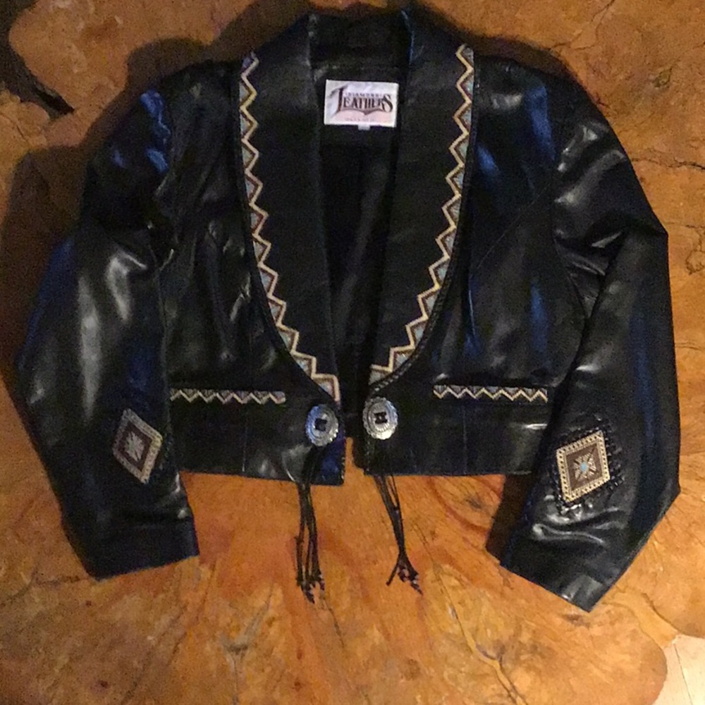 Diamond Leathers Vintage Beaded Concha Jacket